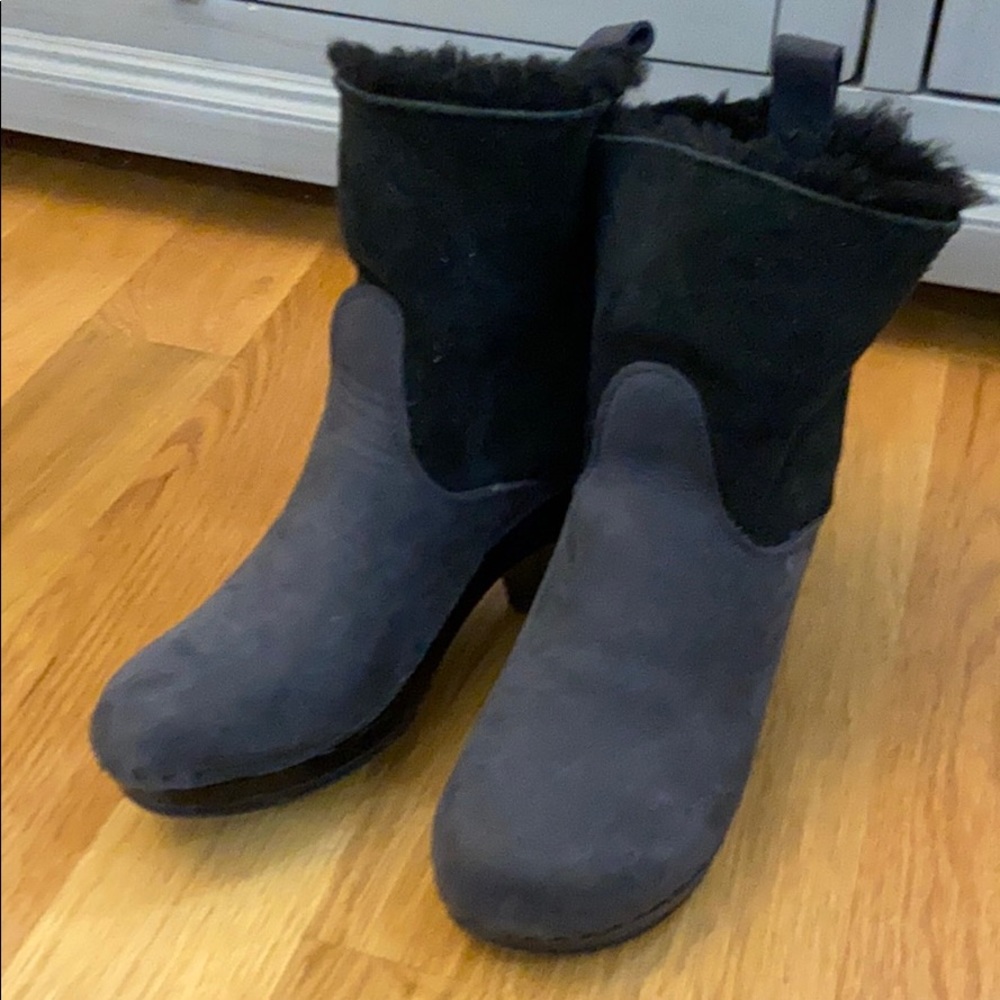 No 6 black and gray 5 inch clog boot